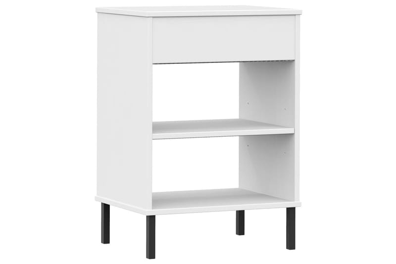 beBasic Konsolbord med metallben OSLO vit massiv furu - Möbler - Vardagsrum - Soffbord & vardagsrumsbord - Avlastningsbord & konsolbord