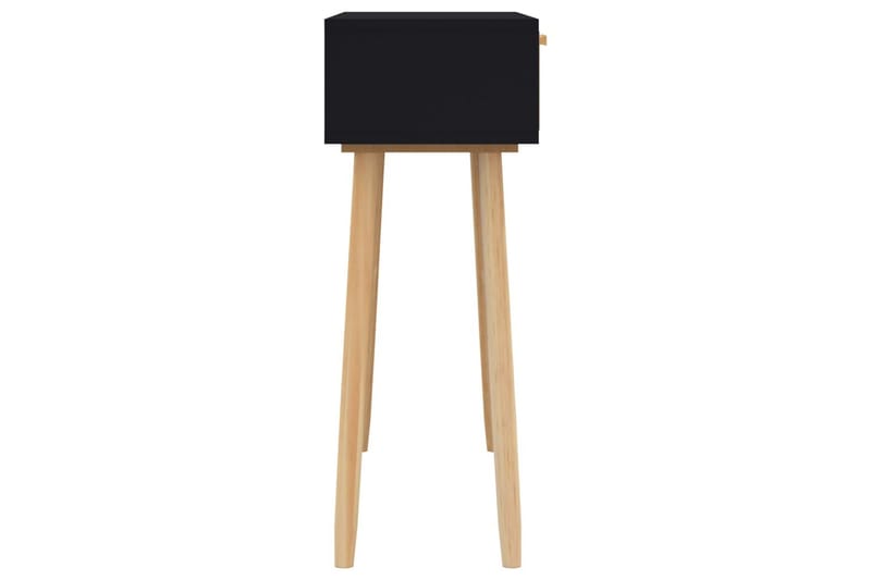 beBasic Konsolbord svart 80x30x75 cm massiv furu och naturlig rotting - Möbler - Vardagsrum - Soffbord & vardagsrumsbord - Avlastningsbord & konsolbord