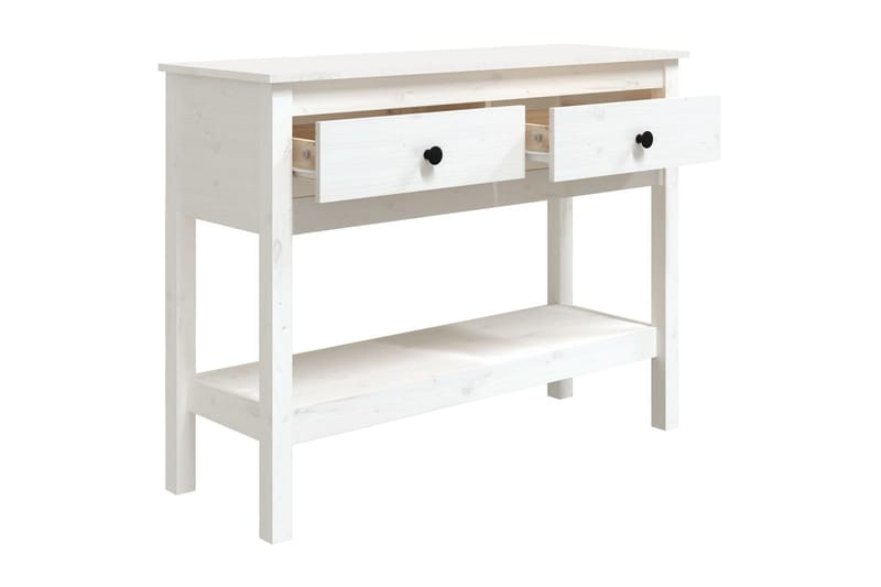 beBasic Konsolbord vit 100x35x75 cm massiv furu - Möbler - Vardagsrum - Soffbord & vardagsrumsbord - Avlastningsbord & konsolbord