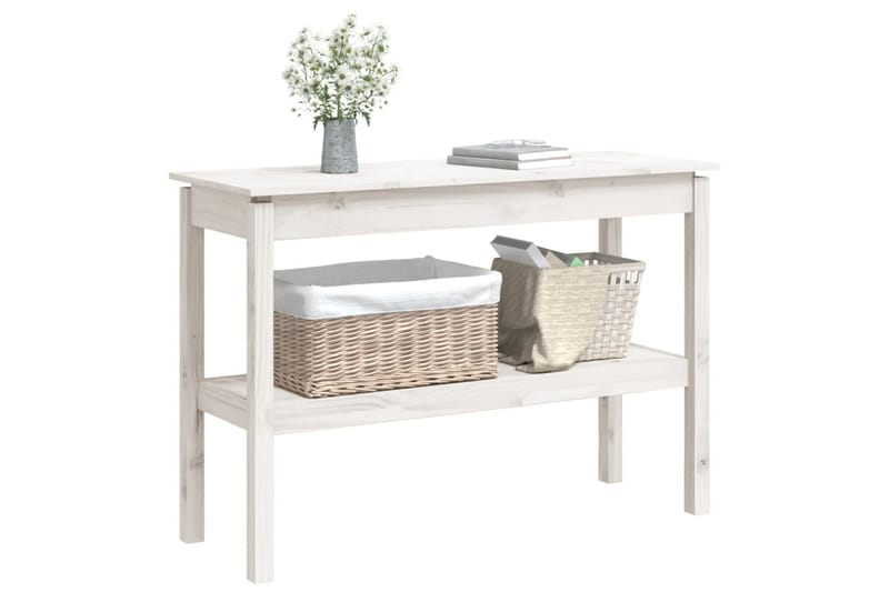 beBasic Konsolbord vit 110x40x75 cm massiv furu - Möbler - Vardagsrum - Soffbord & vardagsrumsbord - Avlastningsbord & konsolbord