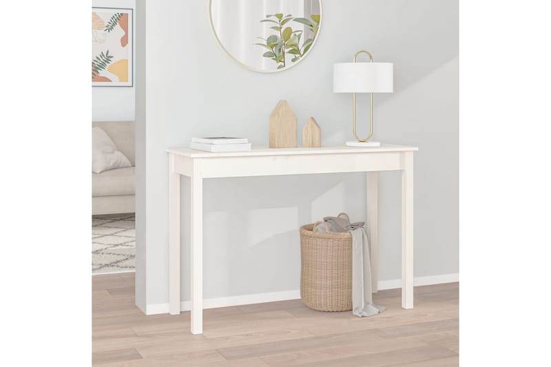 beBasic Konsolbord vit 110x40x75 cm massiv furu - Möbler - Vardagsrum - Soffbord & vardagsrumsbord - Avlastningsbord & konsolbord