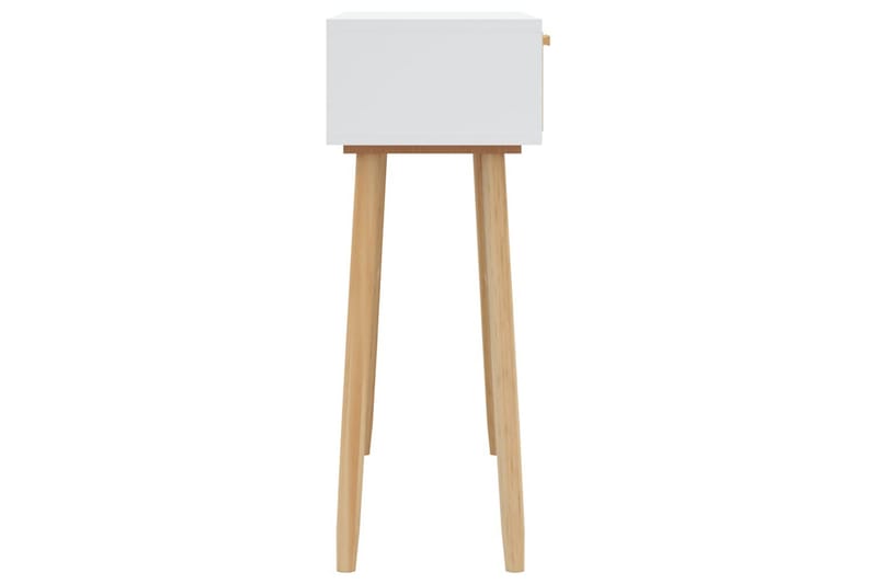 beBasic Konsolbord vit 80x30x75 cm massiv furu och naturlig rotting - Möbler - Vardagsrum - Soffbord & vardagsrumsbord - Avlastningsbord & konsolbord