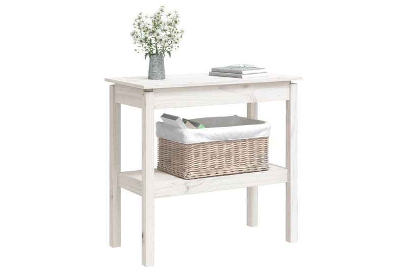 beBasic Konsolbord vit 80x40x75 cm massiv furu - Möbler - Vardagsrum - Soffbord & vardagsrumsbord - Avlastningsbord & konsolbord