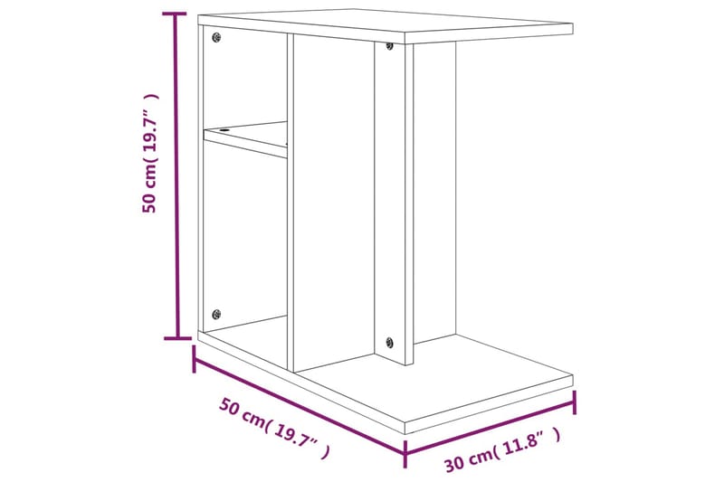 beBasic Soffbord brun ek 50x30x50 cm konstruerat trä - Soffbord - Bord