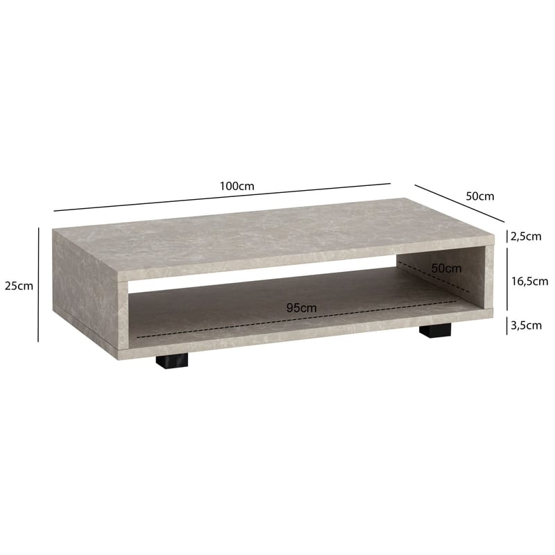 Belaro Soffbord 100 cm - Sandgrå och svart - Möbler - Vardagsrum - Soffbord & vardagsrumsbord - Soffbord