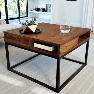 Beleri Soffbord 60 cm Kvadratisk - Varmbrun och svart - Möbler - Vardagsrum - Soffbord & vardagsrumsbord - Soffbord