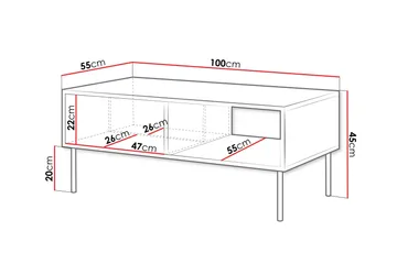 Belonger Soffbord 100 cm - Svart/Valnöt - Möbler - Vardagsrum - Soffbord & vardagsrumsbord - Soffbord