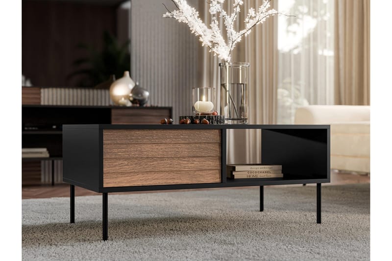 Belonger Soffbord 100 cm - Svart/Valnöt - Möbler - Vardagsrum - Soffbord & vardagsrumsbord - Soffbord