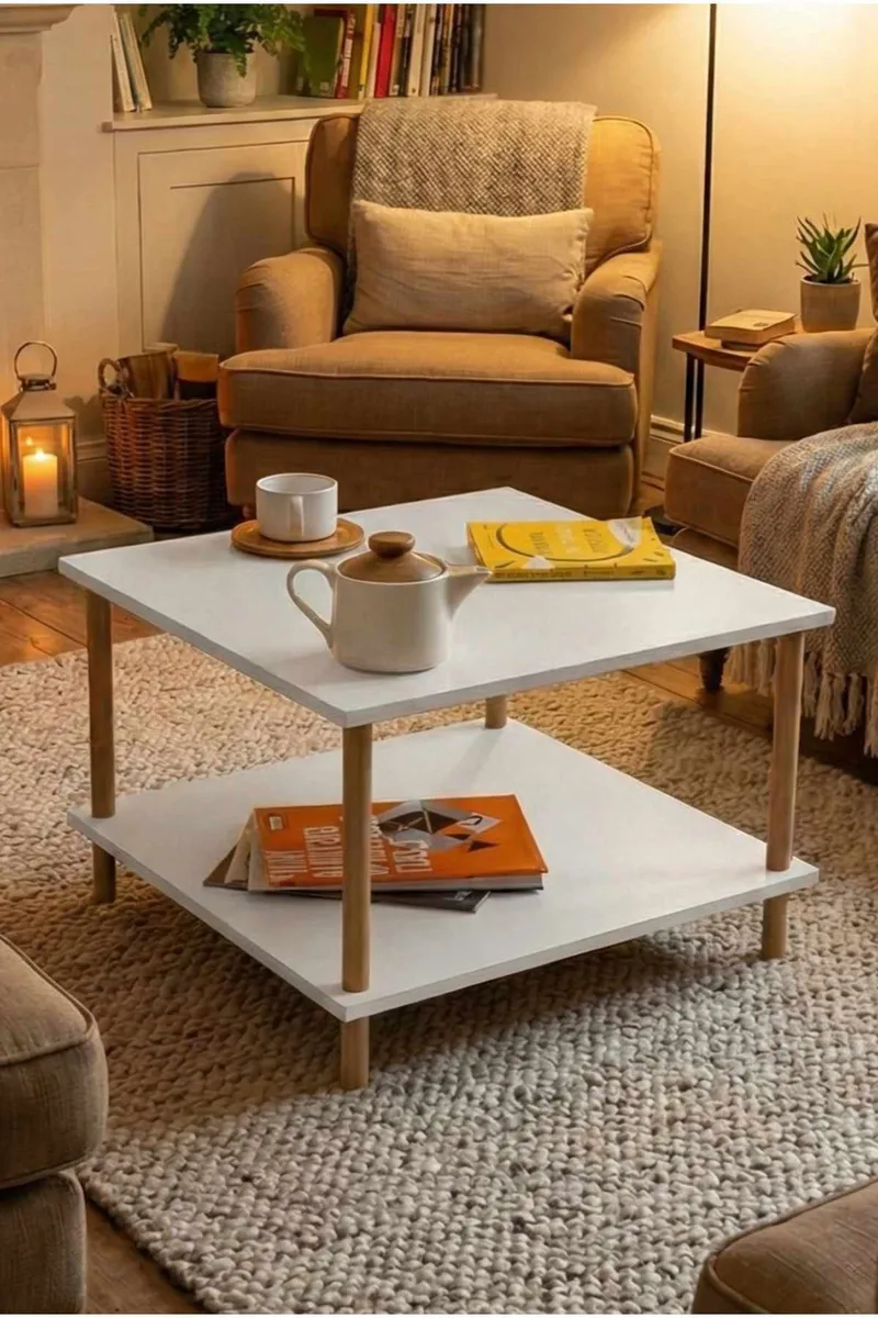 Belvo Soffbord 60x42,5x60 cm, Vit