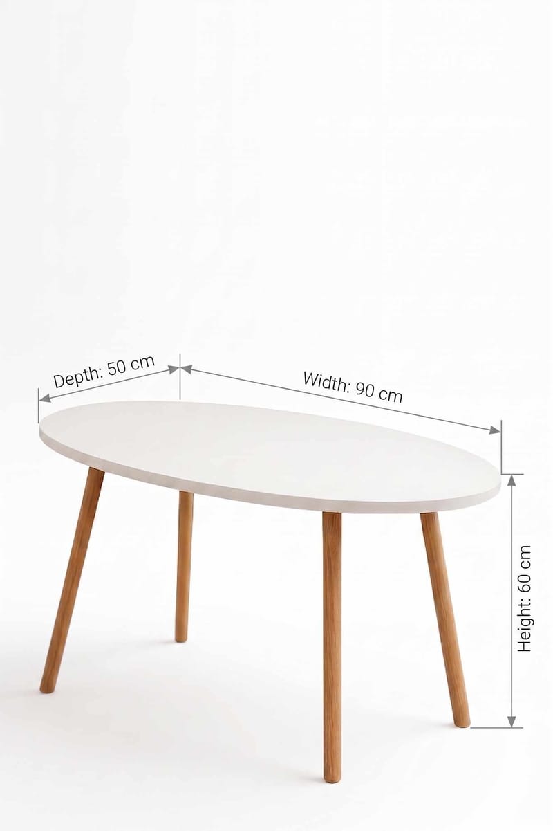 Belvo Soffbord 90x60x50 cm - Vit - Möbler - Vardagsrum - Soffbord & vardagsrumsbord - Soffbord