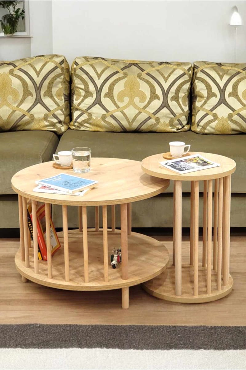 Belvo Soffbordsset 60x43 cm - Sapphire Oak - Möbler - Vardagsrum - Soffbord & vardagsrumsbord - Soffbord