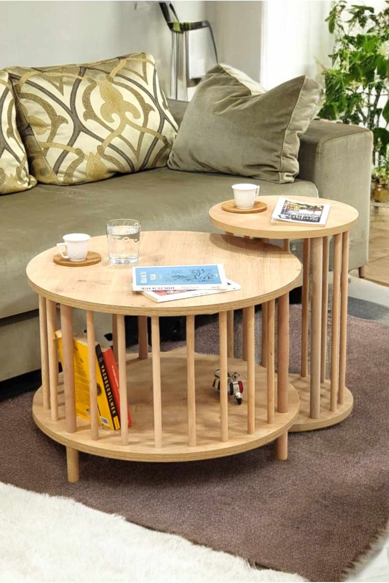 Belvo Soffbordsset 60x43 cm - Sapphire Oak - Möbler - Vardagsrum - Soffbord & vardagsrumsbord - Soffbord