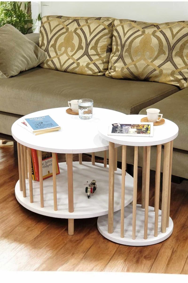 Belvo Soffbordsset 60x43 cm - Vit - Möbler - Vardagsrum - Soffbord & vardagsrumsbord - Soffbord