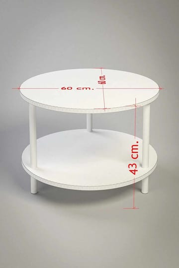 Belvo Soffbordsset 60x43 cm - Vitt/Antracit - Möbler - Vardagsrum - Soffbord & vardagsrumsbord - Soffbord