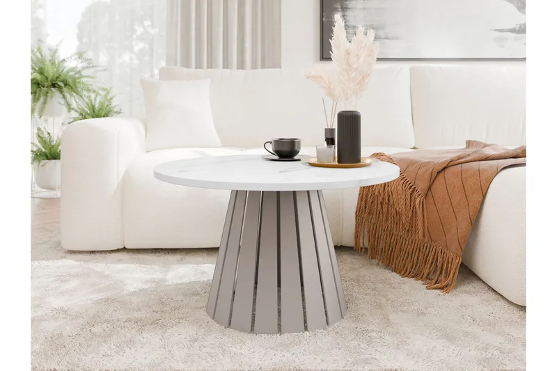 Berber Soffbord 75 cm - Beige/Vit - Möbler - Vardagsrum - Soffbord & vardagsrumsbord - Soffbord