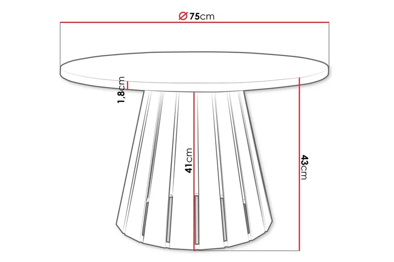 Berber Soffbord 75 cm - Beige/Vit - Möbler - Vardagsrum - Soffbord & vardagsrumsbord - Soffbord