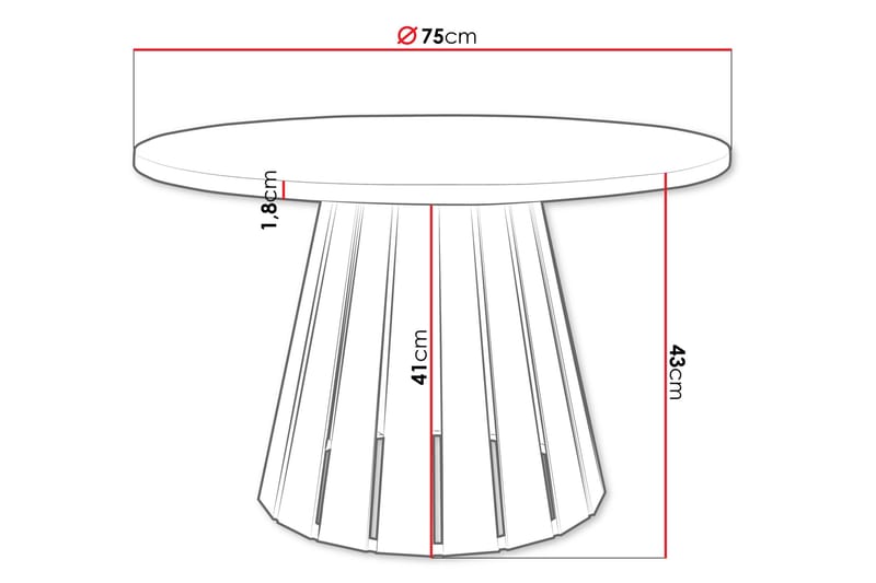 Berber Soffbord 75 cm - Vit - Möbler - Vardagsrum - Soffbord & vardagsrumsbord - Soffbord