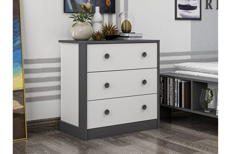 BERDEZ Konsollbord 72x74 cm Antracit/Vit - Möbler - Vardagsrum - Soffbord & vardagsrumsbord - Avlastningsbord & konsolbord