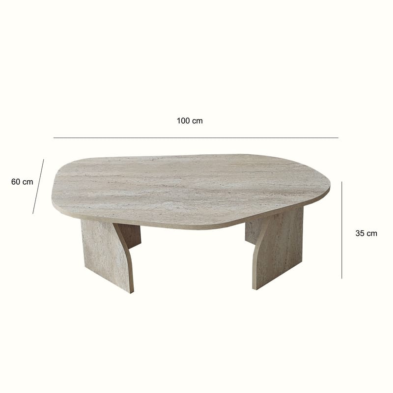 Berriaren Soffbord 100 cm - travertin och rökfärgad - Möbler - Vardagsrum - Soffbord & vardagsrumsbord - Soffbord