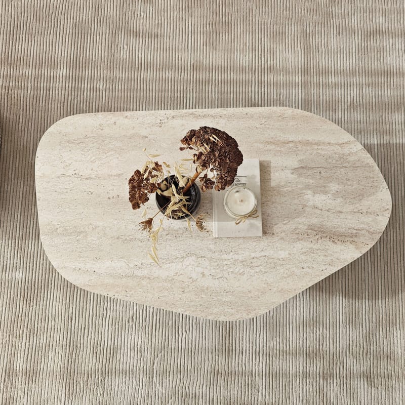 Berriaren Soffbord 100 cm - travertin och rökfärgad - Möbler - Vardagsrum - Soffbord & vardagsrumsbord - Soffbord