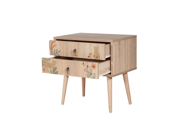 BERTOARIA Sängbord 60x40 cm Brun - Möbler - Sovrum - Sängbord