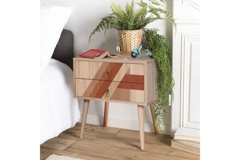 BERTOARIA Sängbord 60x40 cm Brun - Möbler - Sovrum - Sängbord
