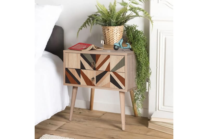BERTOARIA Sängbord 60x40 cm Brun - Möbler - Sovrum - Sängbord