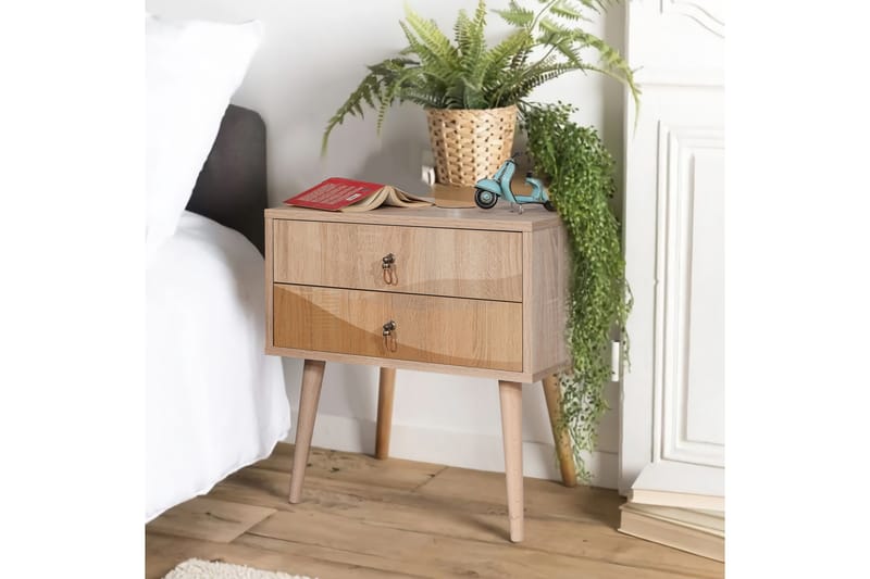 BERTOARIA Sängbord 60x40 cm Brun - Möbler - Sovrum - Sängbord