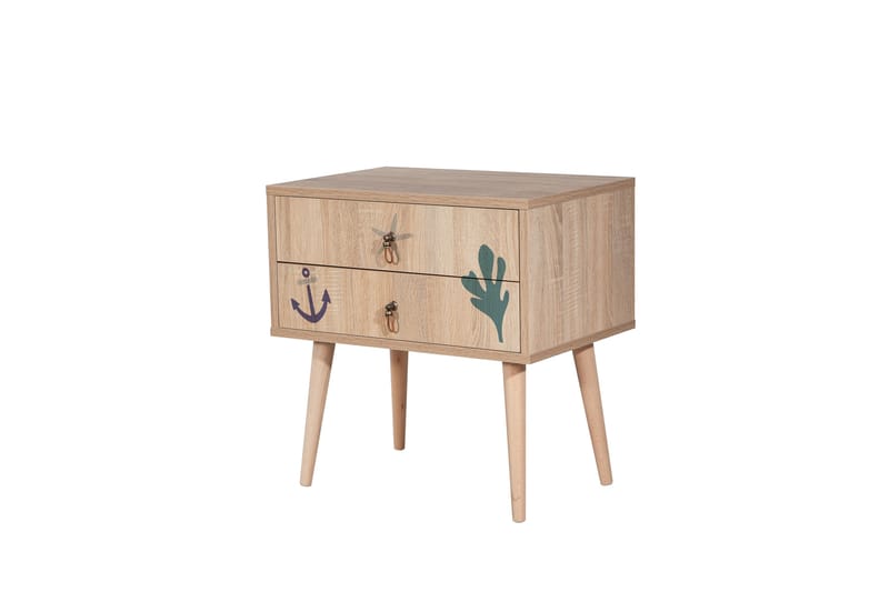 BERTOARIA Sängbord 60x40 cm Brun - Möbler - Sovrum - Sängbord