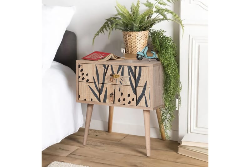 BERTOARIA Sängbord 60x40 cm Brun - Möbler - Sovrum - Sängbord