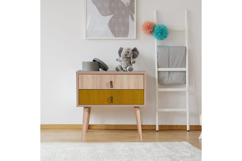 Bertoaria Sängbord 60x40 cm Brun - Hanah Home - Möbler - Sovrum - Sängbord