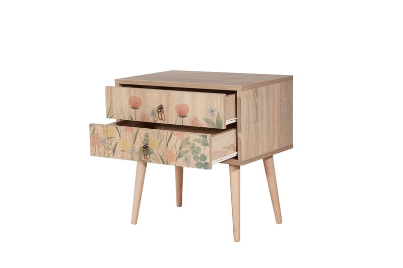 Bertoaria Sängbord 60x40 cm Brun - Hanah Home - Möbler - Sovrum - Sängbord