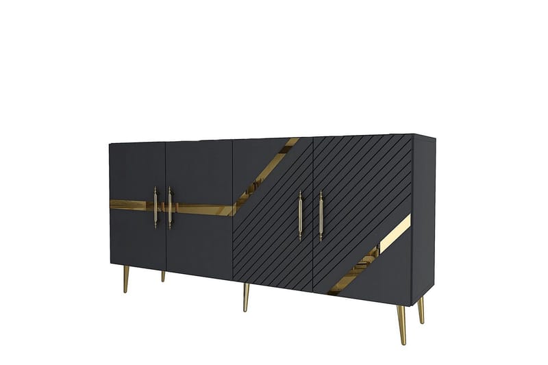 Bielany Konsollbord 150 cm - Guld/Grafitgrå - Möbler - Vardagsrum - Soffbord & vardagsrumsbord - Avlastningsbord & konsolbord