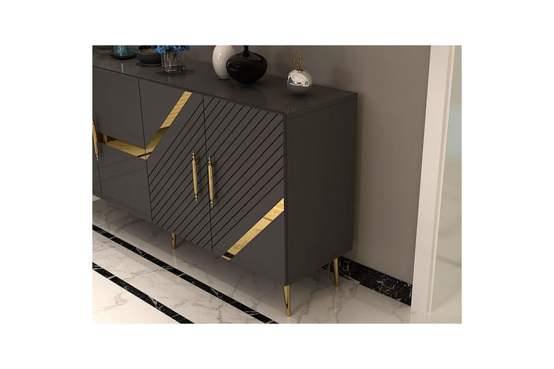 Bielany Konsollbord 150 cm - Guld/Grafitgrå - Möbler - Vardagsrum - Soffbord & vardagsrumsbord - Avlastningsbord & konsolbord
