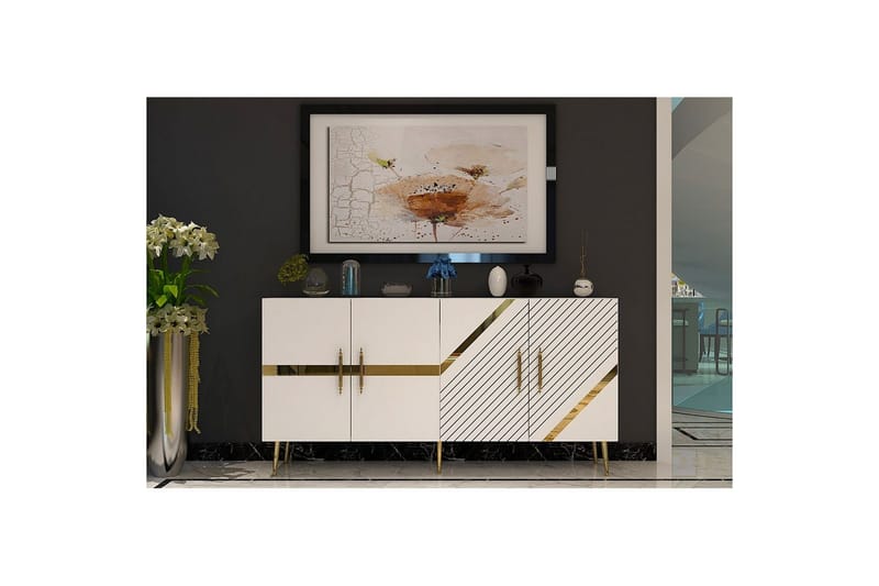 Bielany Konsollbord 150 cm - Guld/Vit - Möbler - Vardagsrum - Soffbord & vardagsrumsbord - Avlastningsbord & konsolbord
