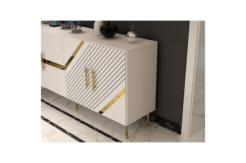 Bielany Konsollbord 150 cm - Guld/Vit - Möbler - Vardagsrum - Soffbord & vardagsrumsbord - Avlastningsbord & konsolbord