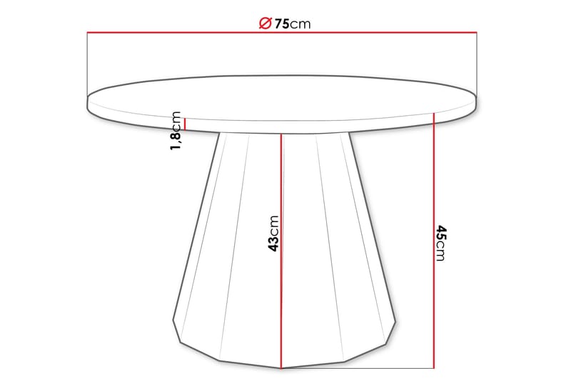 Bilten Soffbord 75 cm - Svart - Möbler - Vardagsrum - Soffbord & vardagsrumsbord - Soffbord