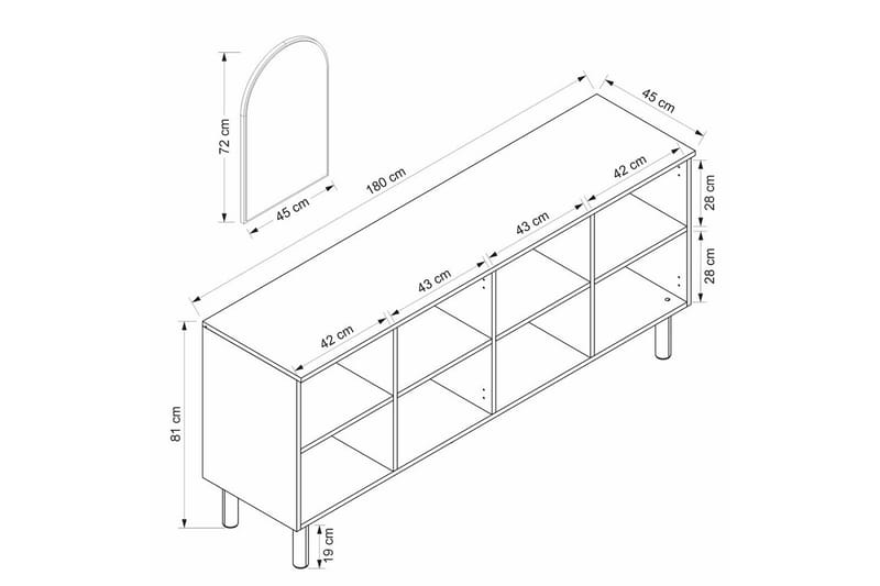 Bingdi Konsollbord 180 cm - Vit - Möbler - Vardagsrum - Soffbord & vardagsrumsbord - Avlastningsbord & konsolbord
