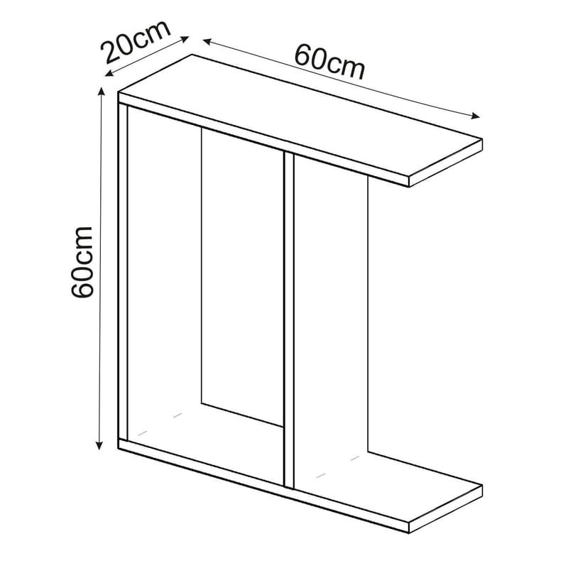 Bingdi Sidobord 60x60x60 cm - Antracit - Möbler - Vardagsrum - Soffbord & vardagsrumsbord - Brickbord