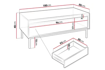Bjurholm Soffbord 100 cm - Beige - Möbler - Vardagsrum - Soffbord & vardagsrumsbord - Soffbord