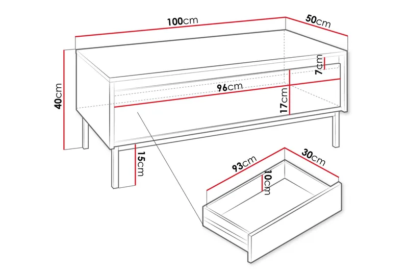 Bjurholm Soffbord 100 cm - Vit - Möbler - Vardagsrum - Soffbord & vardagsrumsbord - Soffbord