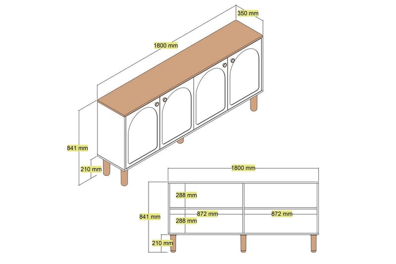 Bohem Konsollbord 180 cm - Beige - Möbler - Vardagsrum - Soffbord & vardagsrumsbord - Avlastningsbord & konsolbord