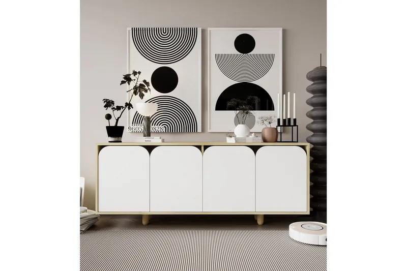 Bohem Konsollbord 180x180 cm - Brun/Vit - Möbler - Vardagsrum - Soffbord & vardagsrumsbord - Avlastningsbord & konsolbord