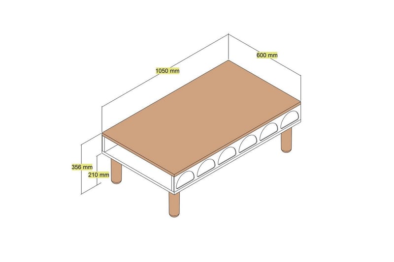 Bohem Soffbord 180 cm - Cremevit - Möbler - Vardagsrum - Soffbord & vardagsrumsbord - Soffbord