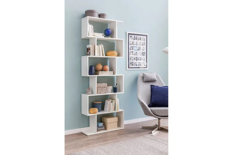 Bokhylla Wohnling Elegant med 6 förskjutna förvaringshyllor - Förvaring - Hyllor - Bokhylla