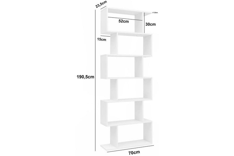 Bokhylla Wohnling Elegant med 6 förskjutna förvaringshyllor - Förvaring - Hyllor - Bokhylla