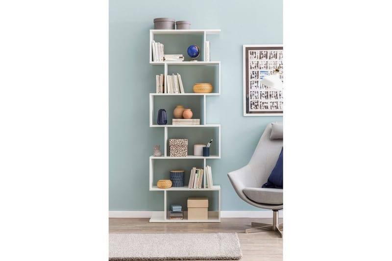 Bokhylla Wohnling Elegant med 6 förskjutna förvaringshyllor - Förvaring - Hyllor - Bokhylla
