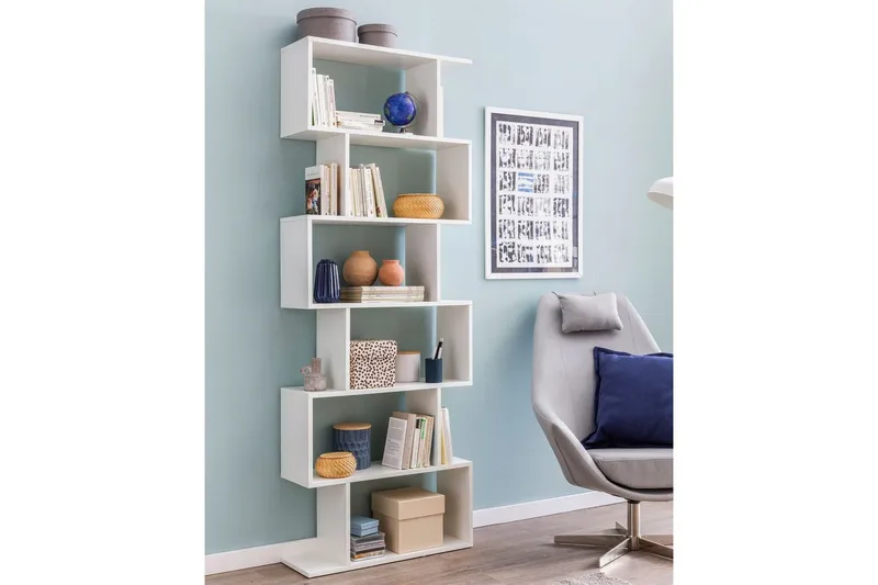 Bokhylla Wohnling Elegant med 6 förskjutna förvaringshyllor - Förvaring - Hyllor - Bokhylla
