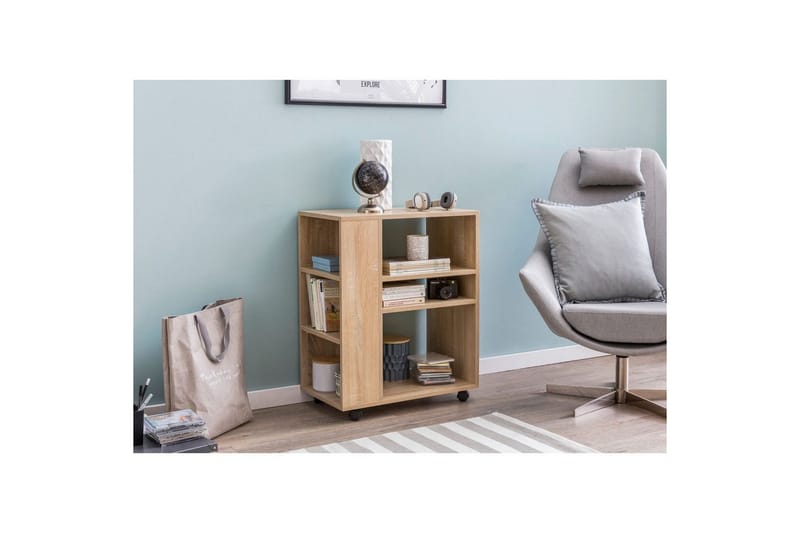 Bokhylla Wohnling mobil, modern och enkel med olika förvaringsfack Sonoma - Sonoma - Förvaring - Kontorsförvaring - Hurtsar