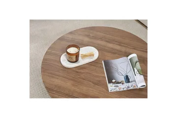 Boro Runt Soffbord 90 cm i Trä med Korsformat Underrede - Brun - Möbler - Vardagsrum - Soffbord & vardagsrumsbord - Soffbord